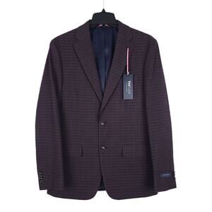 Tommy Hilfiger Men's Modern-Fit Flex Stretch Sport Coat Purple Check 40R NWT